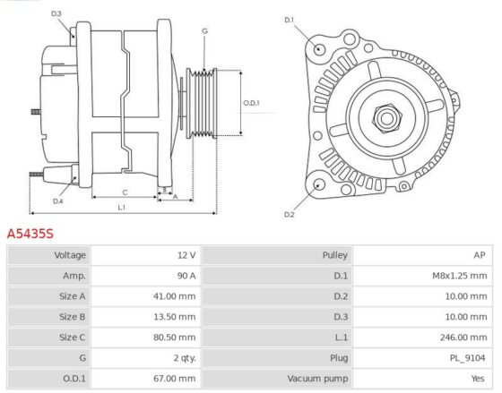 Alternator Serena 1.6  Serena 2.3  Serena 2.3 D  Vanette 1.6  Vanette 1.6 i  Vanette