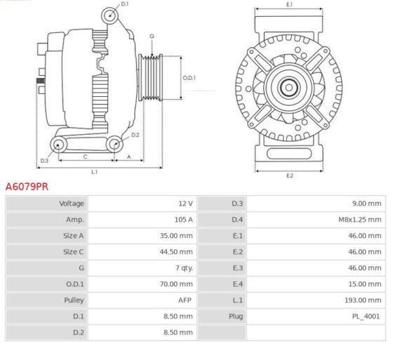 Alternator Accord 2.0 i  Accord 2.2 DTDi  Accord 2.2 i-CTDi  Accord 2.2 i-DTEC  Accor