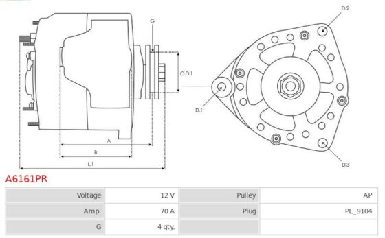 Alternator MiTo 1.4  500 1.2  500 1.3 D Multijet  500 1.4  500 C 1.2  500 C 1.3 D Mul