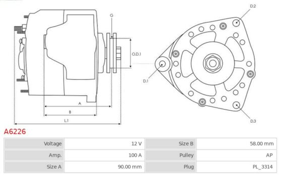 Alternator Land Cruiser 4.5 [1FZ-FE] 01.1992-12.1988