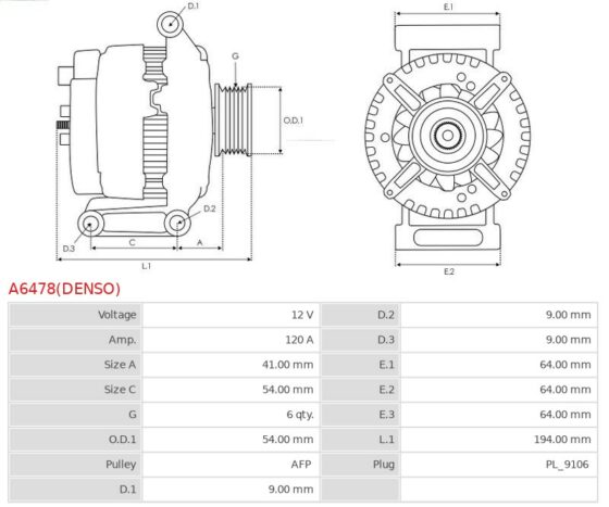 Alternator Qubo 1.3 D Multijet  Musa 1.3 D Multijet  Astra H 1.3 CDTi  Astra H GTC 1.