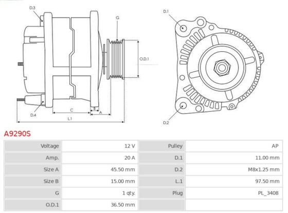 Alternator EX40U  ZAXIS 16  ZAXIS 18  ZAXIS 27U  ZAXIS 35U  ZX16  ZX18  ZX27U  ZX35U 