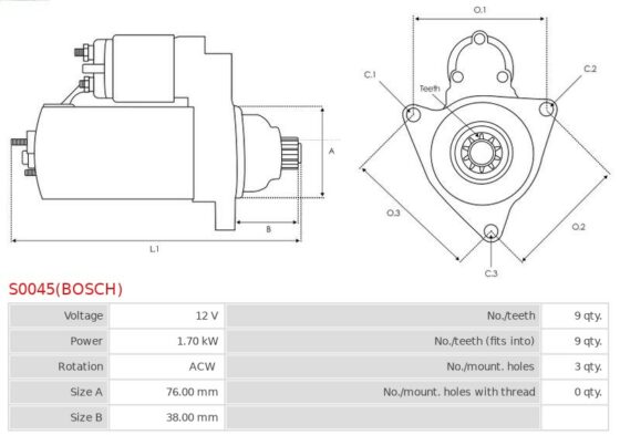 Rozrusznik S0045(BOSCH) AS