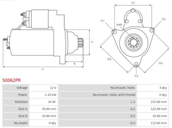 Rozrusznik A3 1.6  A3 1.8  A3 1.8 Turbo 20V  A3 1.8 Turbo Quattro  Galaxy 2.0 i  Alha