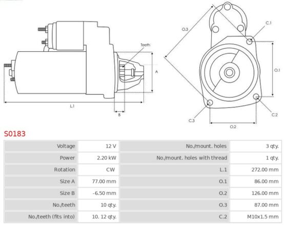 Rozrusznik Croma 2.5 TD  Fuego 2.1 TD  R18 2.1 Diesel  R18 2.1 TD  R20 2.1 TD  R25 2.