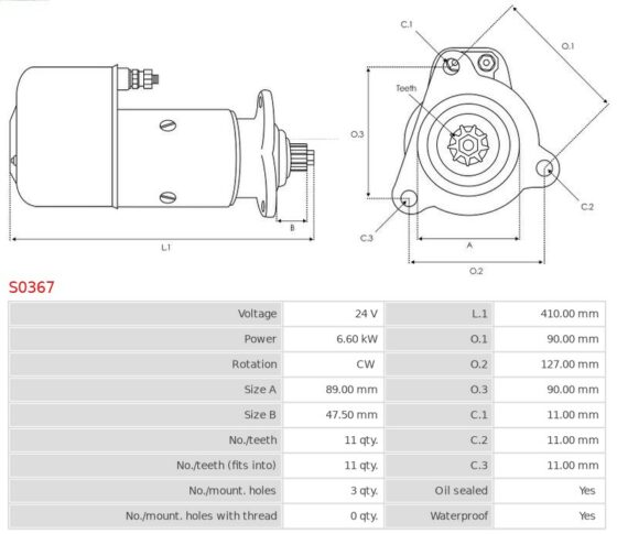 Rozrusznik F 10/280 9.6  F 12/320 12.0  F 12/330 12.0  F 12/370 12.0 [TD100B]  [TD120