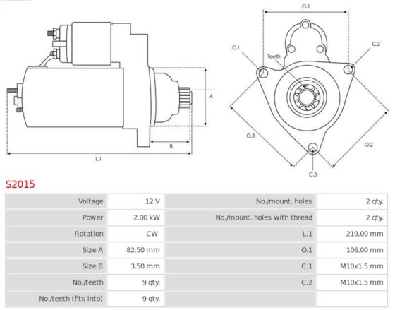 Rozrusznik Almera 2.0 Diesel  Primera 2.0 Diesel  Primera 2.0 TD  Sunny 1.7 Diesel  S