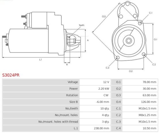 Rozrusznik Interstar 2.2 dCI 90  Interstar 2.2 dCi 90  Interstar 2.5 dCi 100  Interst