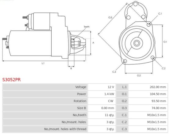 Rozrusznik Arena 1.9 Diesel  Clio 1.8 16V  Clio 1.9 Diesel  Clio 2.0 16V  Espace 1.9