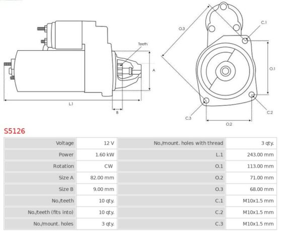 Rozrusznik 300 M 2.7 V6 24V  Concorde 2.7 LX [EER] 11.1998-08.2000