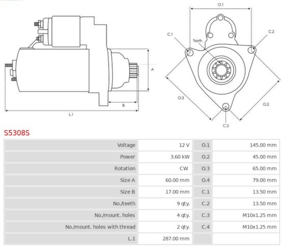 Rozrusznik Fuso 3.9  Fuso 4.2  Fuso Canter FE 3.9 Diesel  Fuso Canter FG 3.9 Diesel 