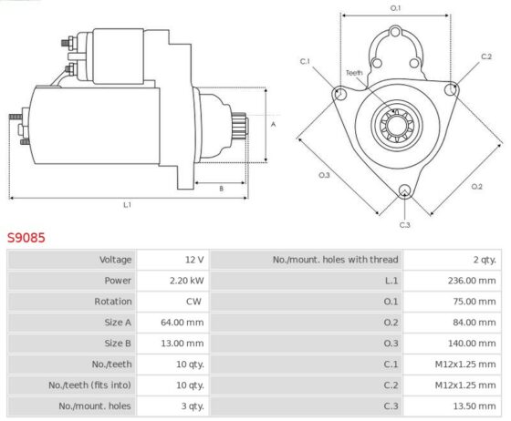 Rozrusznik TeRacan 2.9 CRDi [J3] 11.2001-07.2003