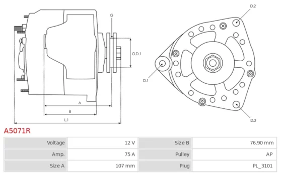 Alternator  Ford Taurus 2.5 2.3