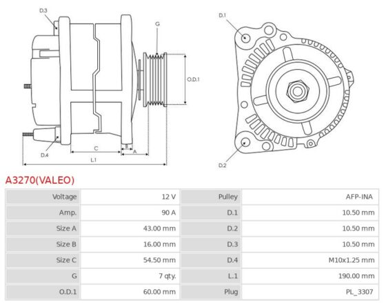 Alternator Porter 2.5  Bongo 2.5  01.2012-