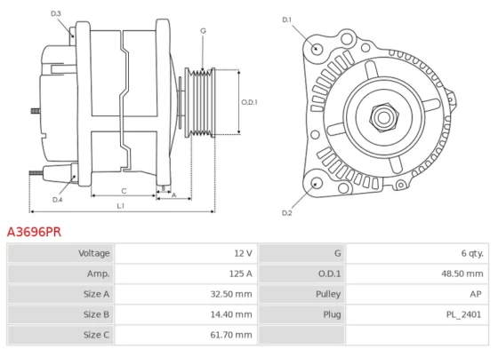 Alternator Interstar 2.2 dCi 90  Interstar 2.5 dCi 115  Primastar 2.0  Primastar 2.5