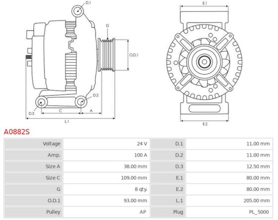 Alternator MERCEDES BENZ TRUCKS & BUSES 1833 10.7; BENZ TRUCKS & BUSES 1833 10.7; BENZ