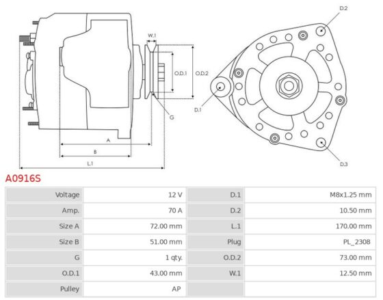 Alternator JOHN DEERE 314G; DEERE 316GR; DEERE 317G; DEERE 318E; DEERE 318E 3.3; DEERE