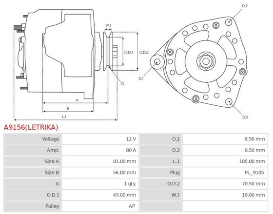 Alternator Niva 2120 1.7  Niva 21213 1.7  Niva 21214 1.7  Niva 2131 1.7