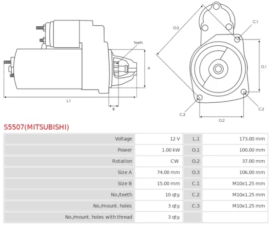 Rozrusznik 2 1.3  2 1.3 BiFuel  2 1.3 MZR  2 1.5  2 1.5 MZR  3 1.6  3 1.6 MZR [ZJ46] 