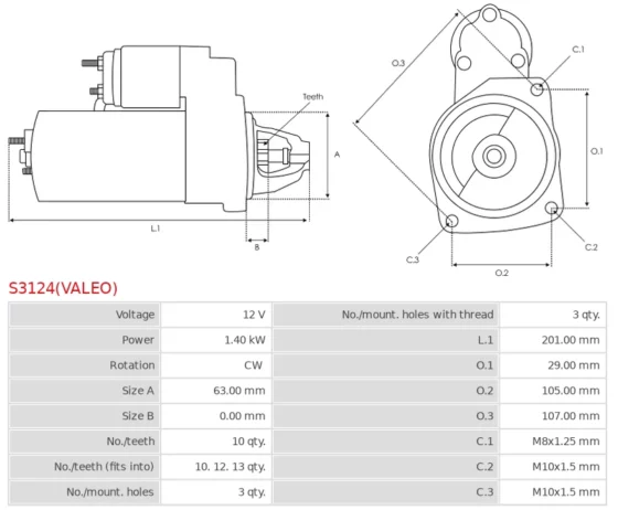 Rozrusznik Duster 1.5 dCi  Duster 1.5 dCi 4×4  Logan 1.5 dCi  Logan 1.5 dCi Express 