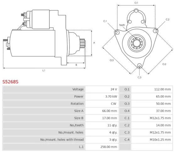 Rozrusznik MITSUBISHI Fuso Canter FE50E; Fuso Fighter; Fuso Fighter; Fuso Rosa; Fuso R