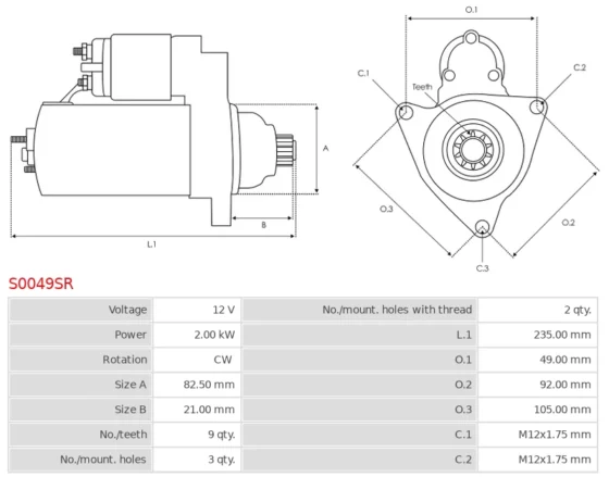 Rozrusznik LT 28-35 2.5 TDi  LT 40-55 2.5 TDi [AHD]  [ANJ]  [APA]  [AVR]  [BBE]  [BBF