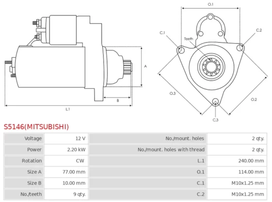 Rozrusznik Canter 3.0 Di TD [4P10] 01.2005-